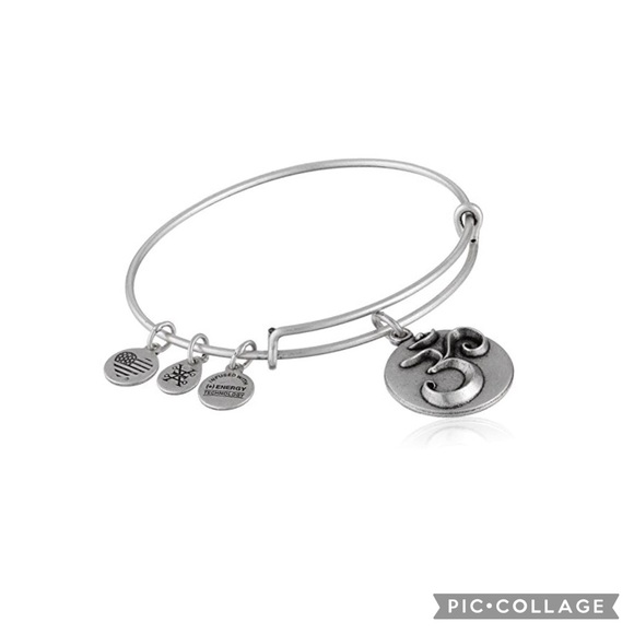 Alex and Ani Om III Expandable Bracelet in Silvertone - Picture 1 of 3